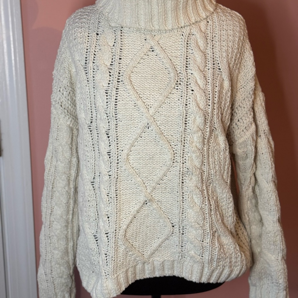 Primark Cream Cable Knit Turtleneck Sweater